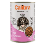 CALIBRA Dog Premium Adult Teľacie & kura – konzerva 1240g